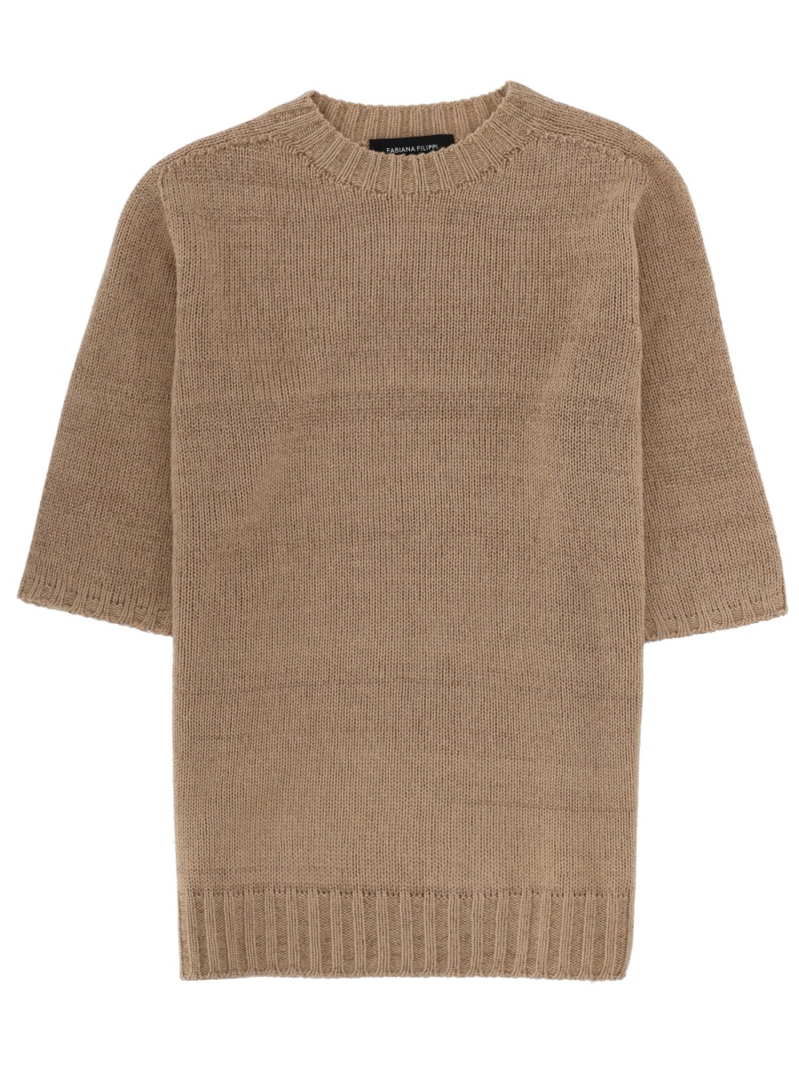 Fabiana Filippi Vibrant Blend Ribbed Knit Top Neutraal