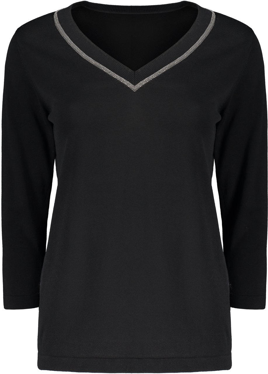 Fabiana Filippi Cotton V-neck sweater Zwart