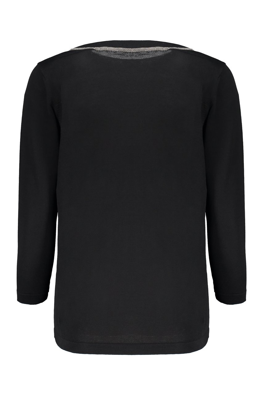 Fabiana Filippi Cotton V-neck sweater Zwart