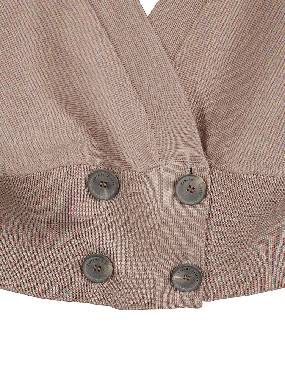 Fabiana Filippi Cropped V-Neck Sweater Roze