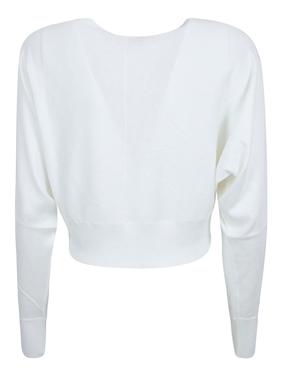 Fabiana Filippi Minimalist White Sweater with Silk-Cotton Blend Wit