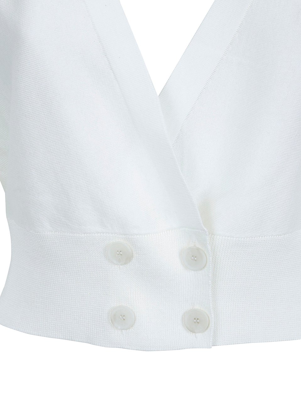 Fabiana Filippi Minimalist White Sweater with Silk-Cotton Blend Wit