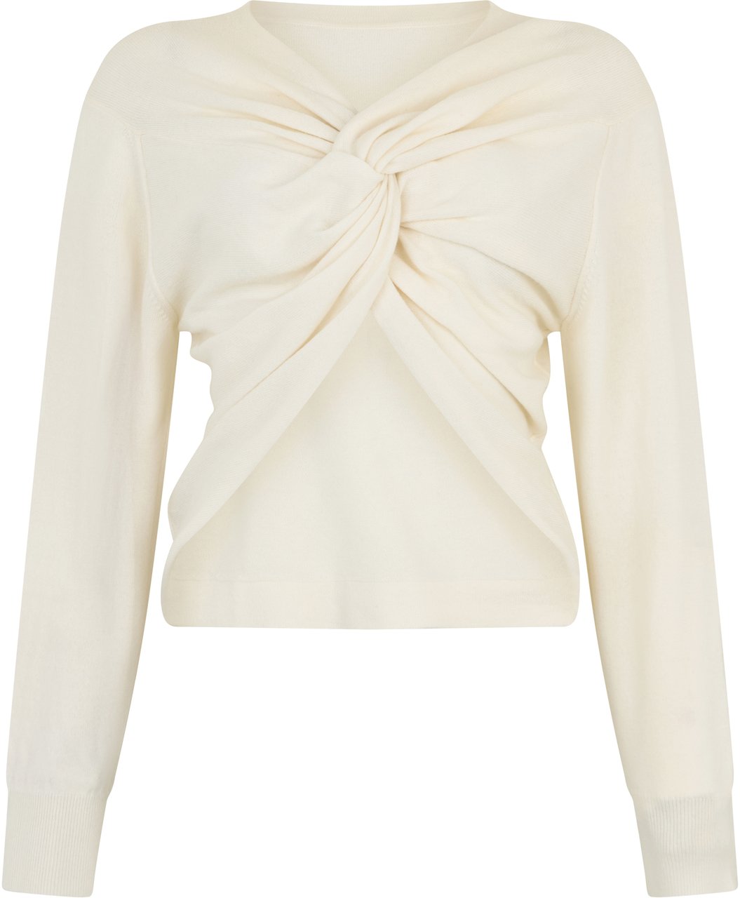 Fabiana Filippi Sweater in cream white color with elegant and casual draping. Neutraal