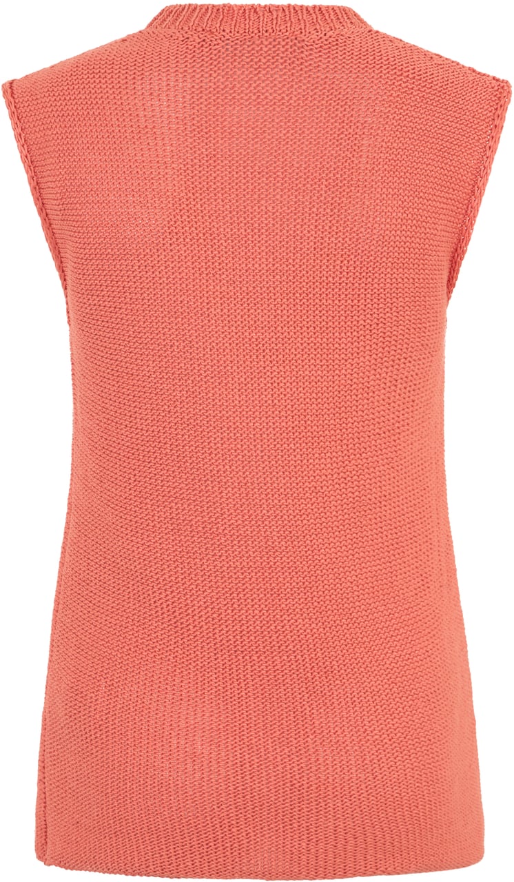 Fabiana Filippi Sleeveless sweater in salmon color, soft and versatile. Rood
