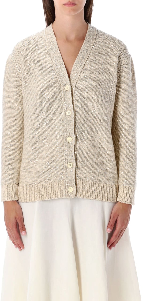 Fabiana Filippi Cardigan Sequin Giallo Geel