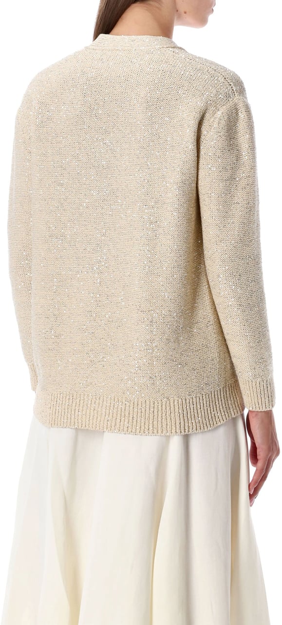 Fabiana Filippi Cardigan Sequin Giallo Geel