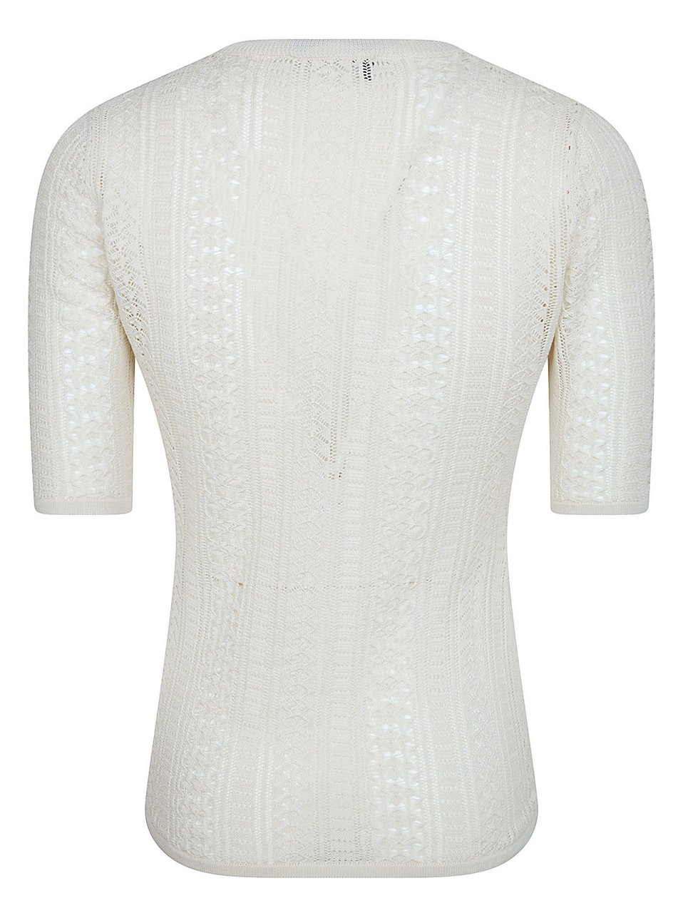 Fabiana Filippi Openwork Knit Top with Round Neckline and Short Sleeves Wit