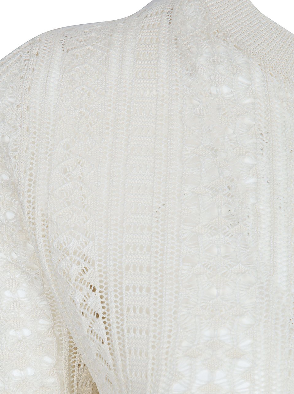 Fabiana Filippi Openwork Knit Top with Round Neckline and Short Sleeves Wit