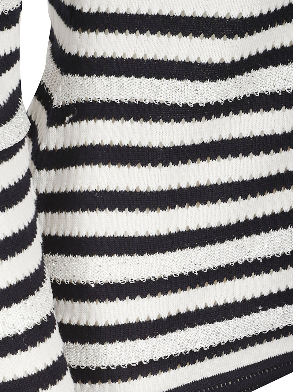 Fabiana Filippi V-Neck Fitted Sweater with Striped Pattern Grijs