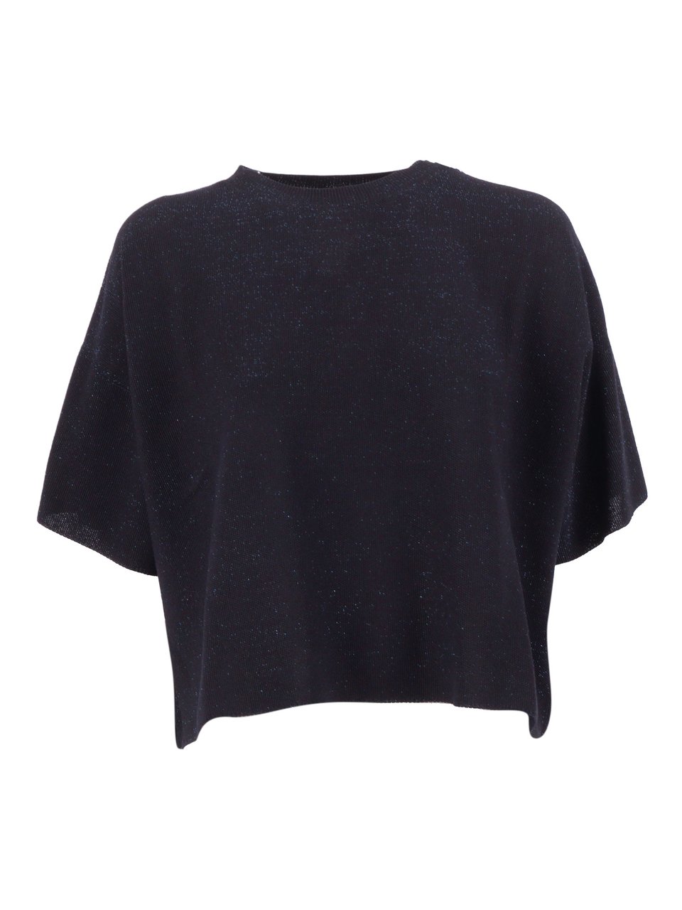 Fabiana Filippi Blu Notte Lurex Maxi T-Shirt Blauw