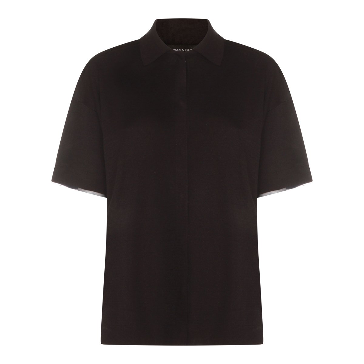 Fabiana Filippi Navy Viscose Polo Shirt Polo Shirt Blauw