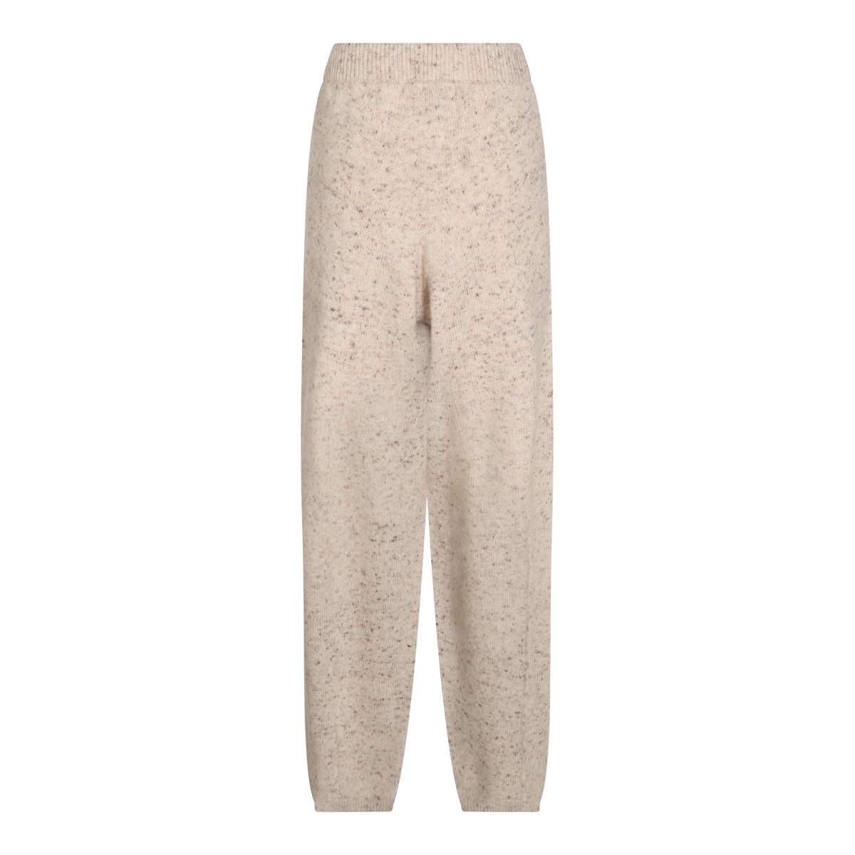 Fabiana Filippi Beige Speckled Wool Pants with Elasticated Waistband Neutraal