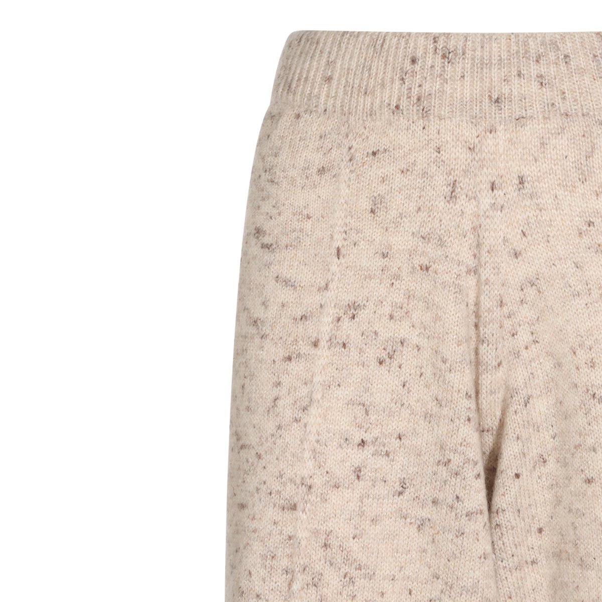 Fabiana Filippi Beige Speckled Wool Pants with Elasticated Waistband Neutraal