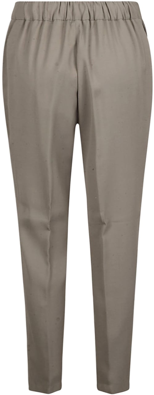 Fabiana Filippi Tapered Leg Trousers with Elastic Waistband Grijs