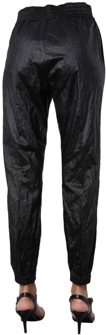 Fabiana Filippi Tapered Track Pants With Crinkled Texture Zwart