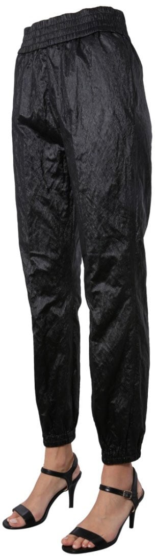 Fabiana Filippi Tapered Track Pants With Crinkled Texture Zwart