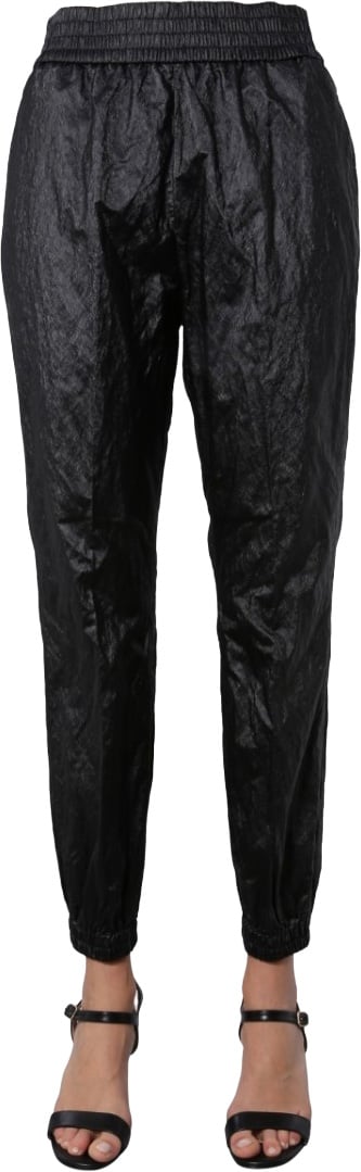 Fabiana Filippi Tapered Track Pants With Crinkled Texture Zwart