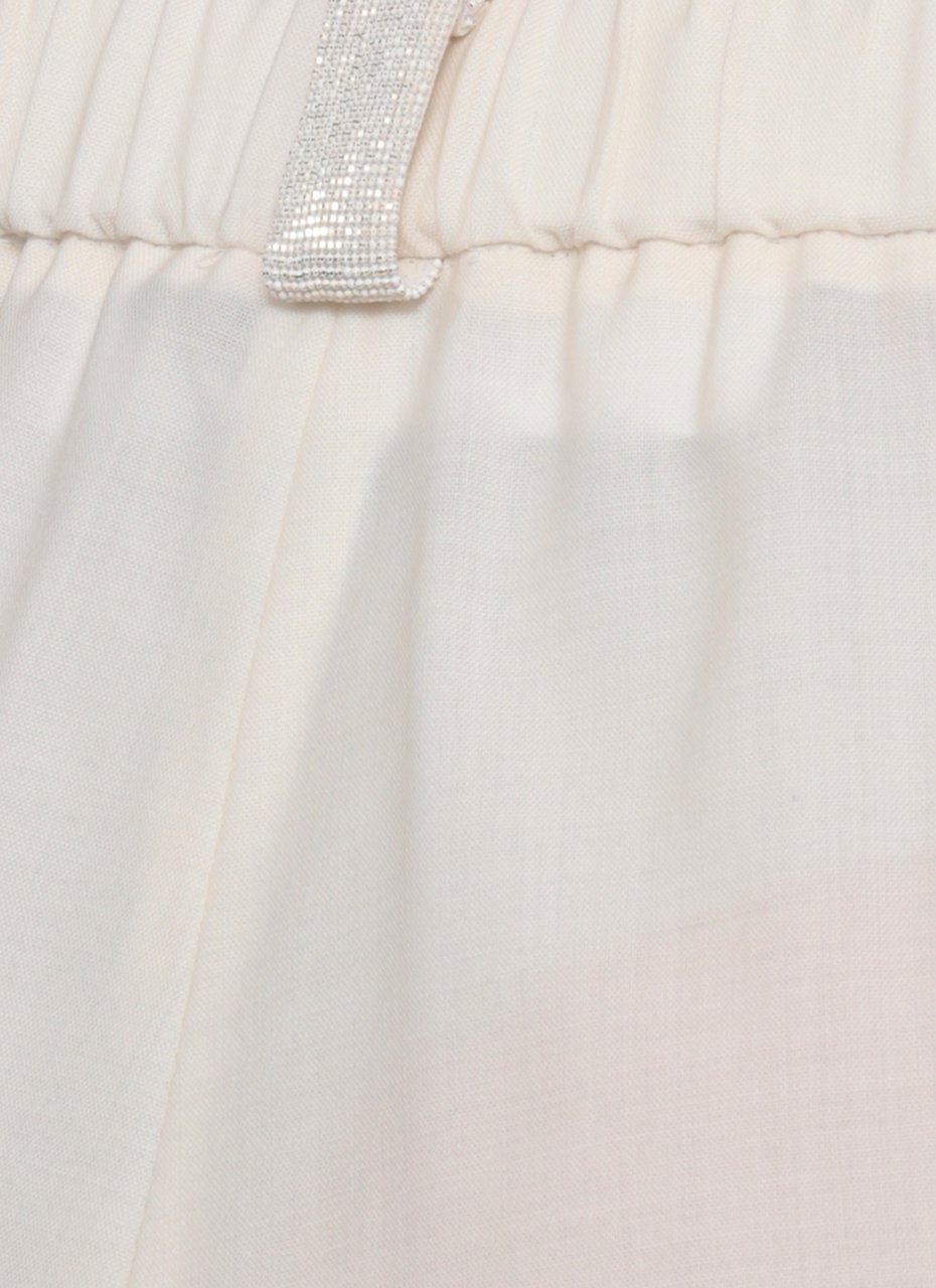 Fabiana Filippi Ivory Light Point Detail Pants Neutraal