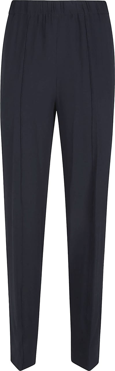 Fabiana Filippi Tapered Black Trousers with Elastic Waistband Zwart