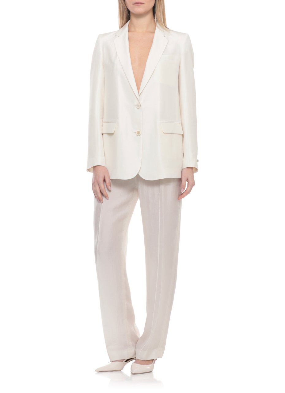 Fabiana Filippi Ivory Lightpoint Detail Straight-Leg Pants Wit