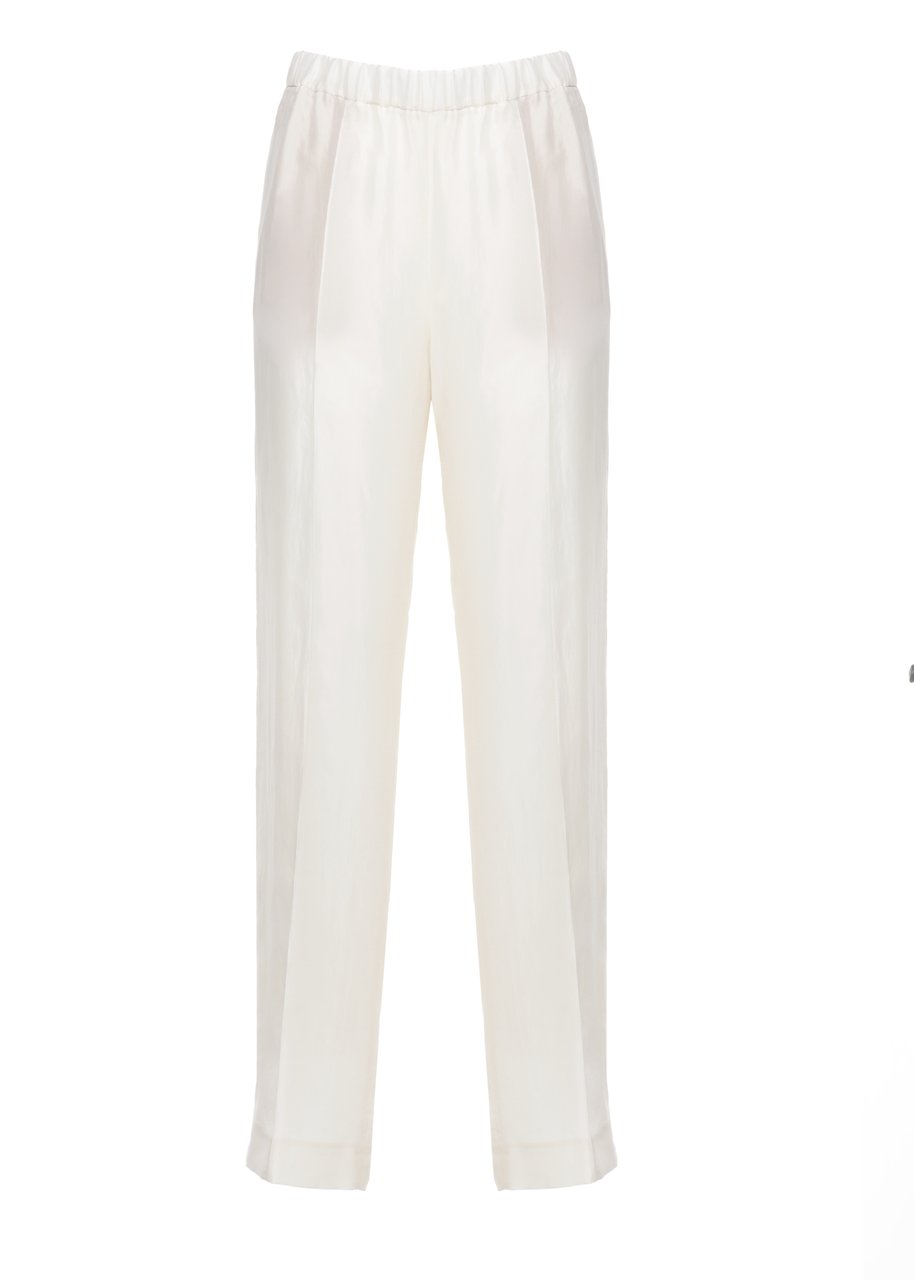 Fabiana Filippi Ivory Lightpoint Detail Straight-Leg Pants Wit