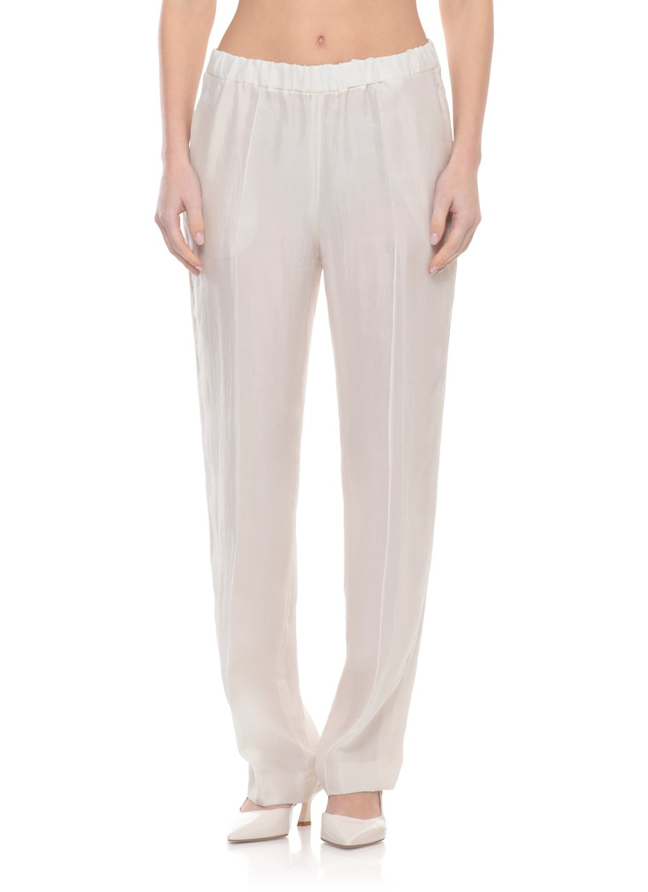 Fabiana Filippi Ivory Lightpoint Detail Straight-Leg Pants Wit
