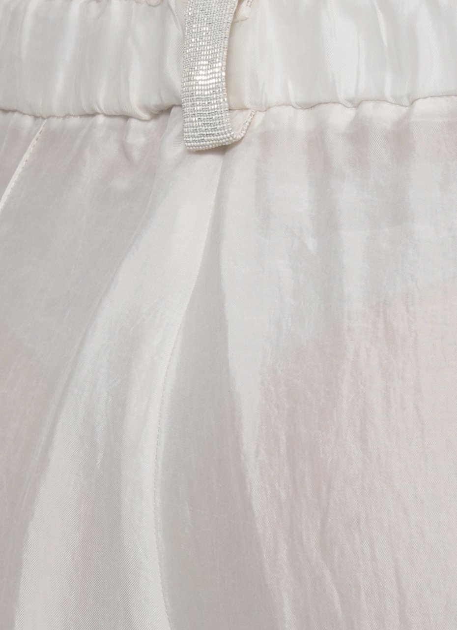 Fabiana Filippi Ivory Lightpoint Detail Straight-Leg Pants Wit