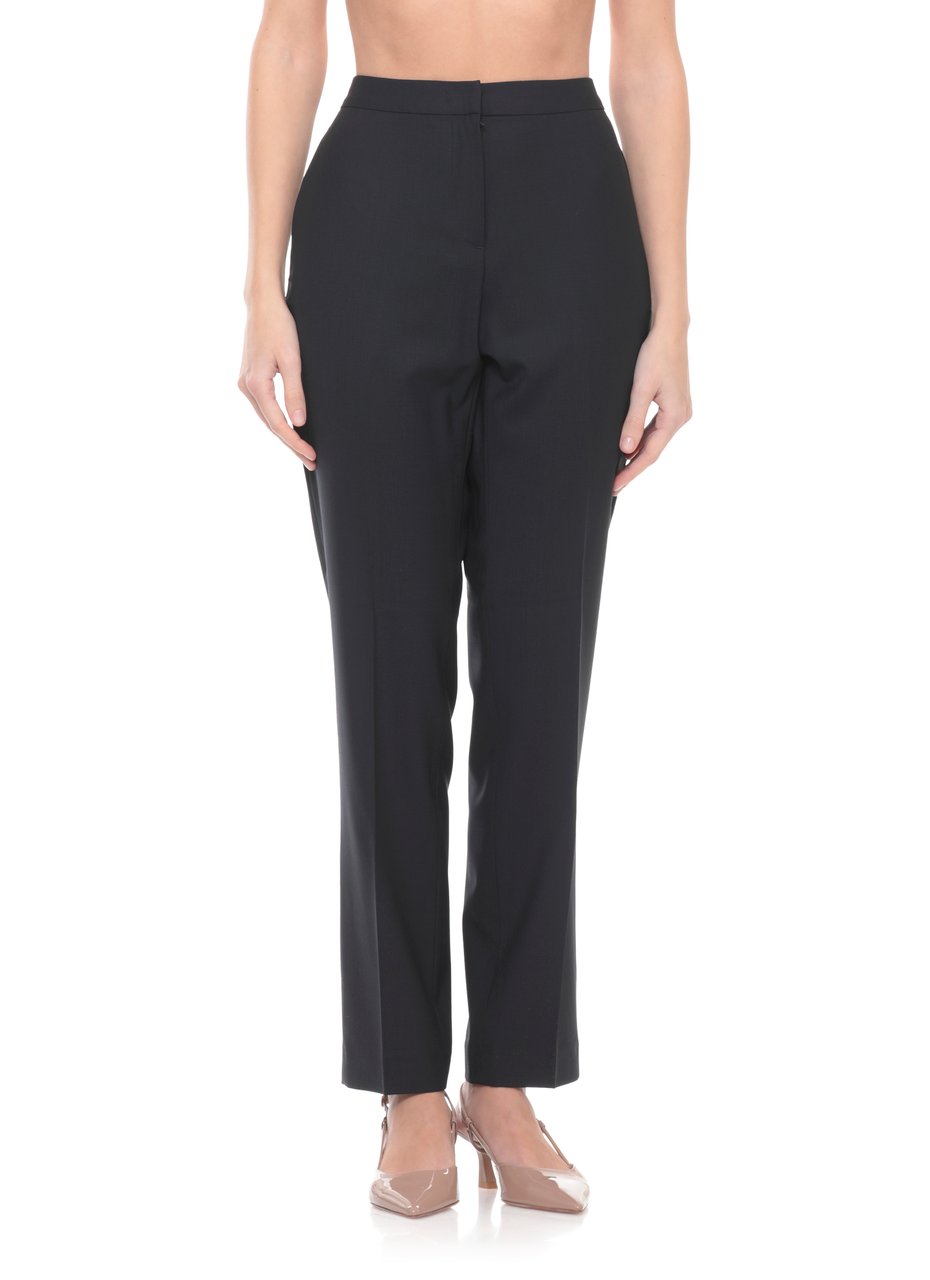 Fabiana Filippi Blue Lightpoint Detail Wool Pants Zwart