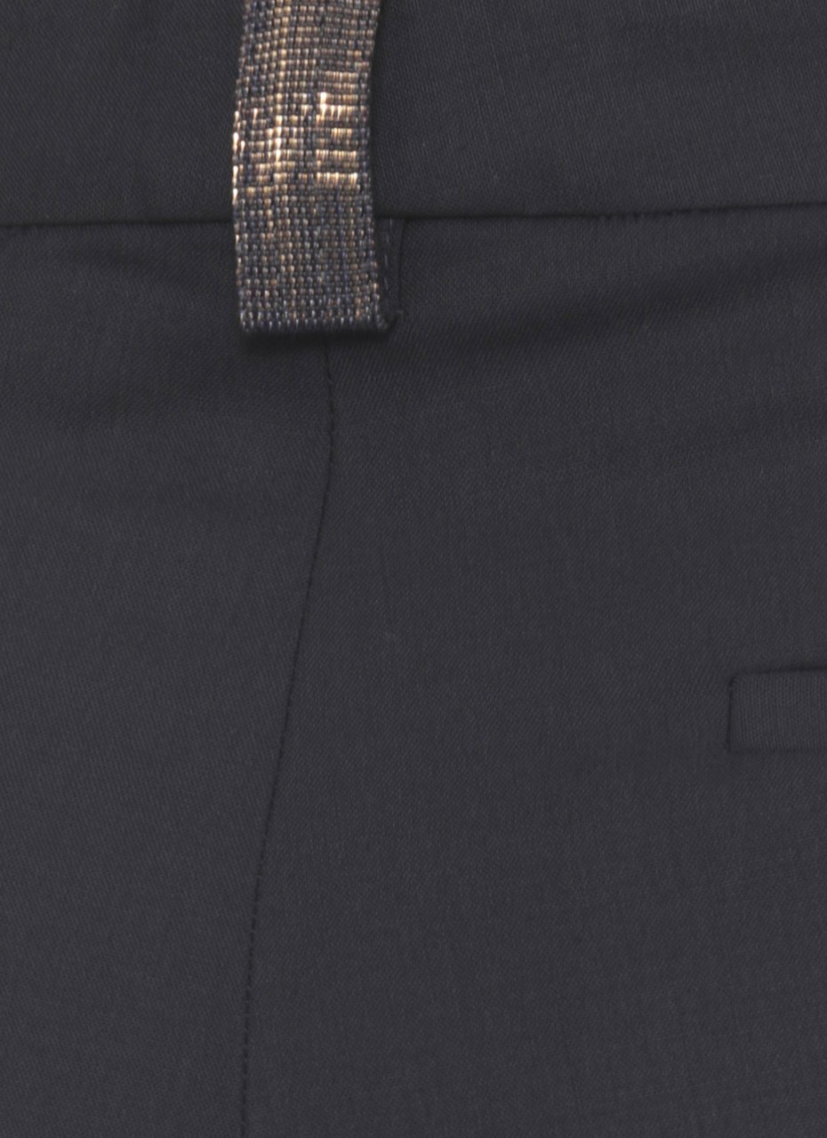 Fabiana Filippi Blue Lightpoint Detail Wool Pants Zwart