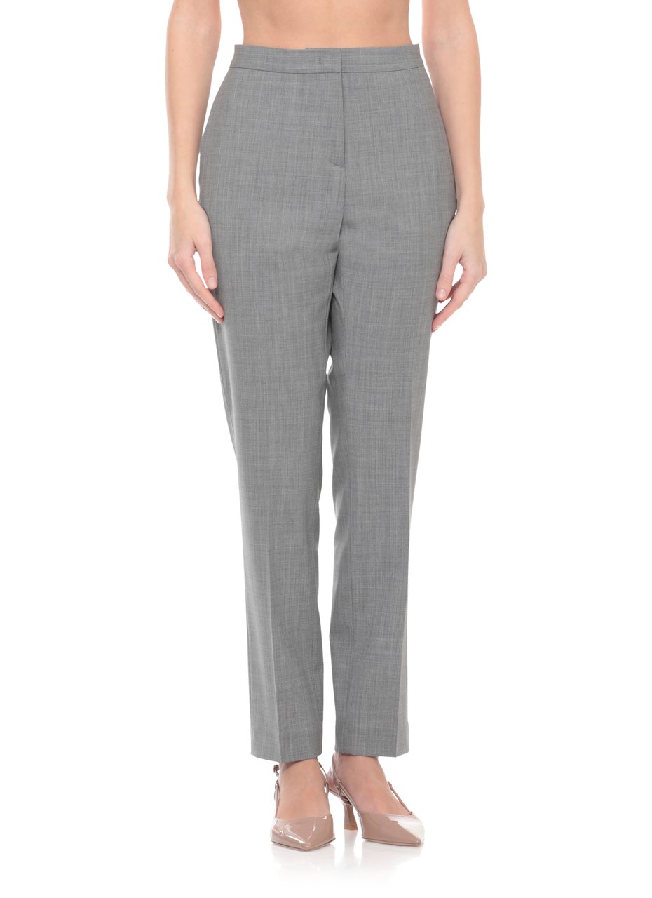 Fabiana Filippi Grey Lightpoint Detail Wool Pants Grijs