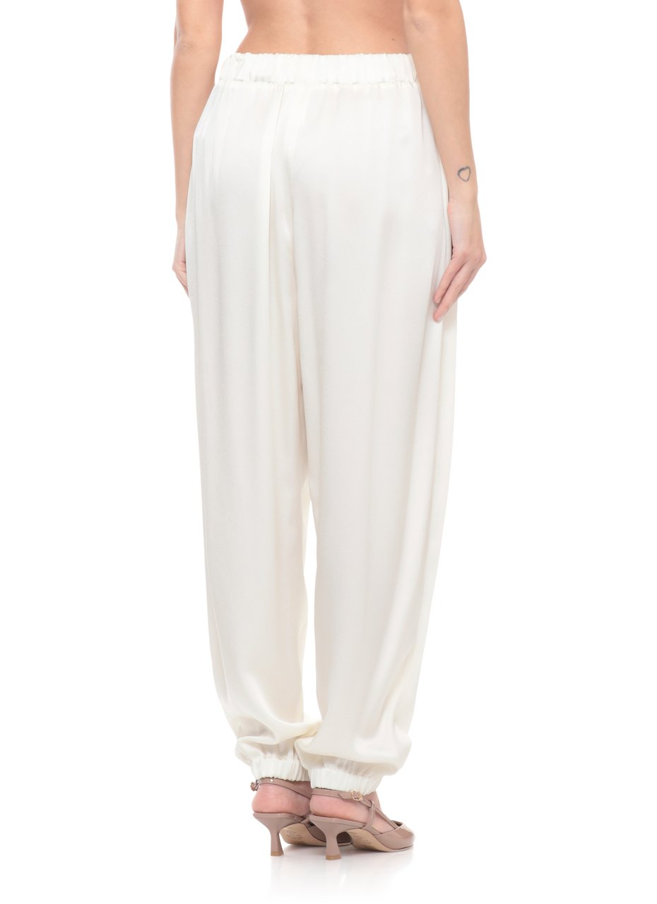 Fabiana Filippi Ivory Drawstring Viscose Straight-Leg Pants Wit