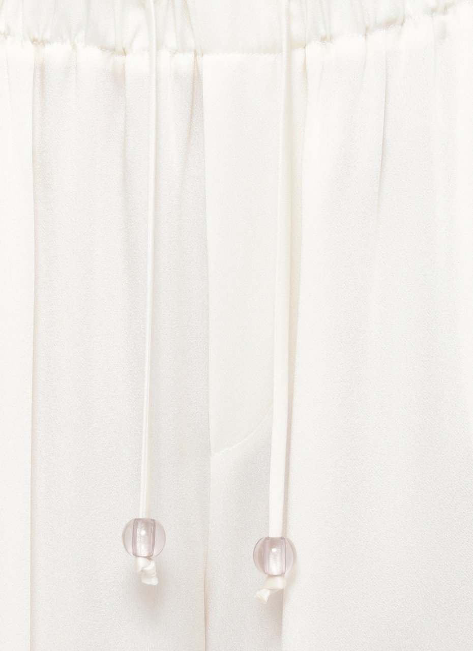 Fabiana Filippi Ivory Drawstring Viscose Straight-Leg Pants Wit