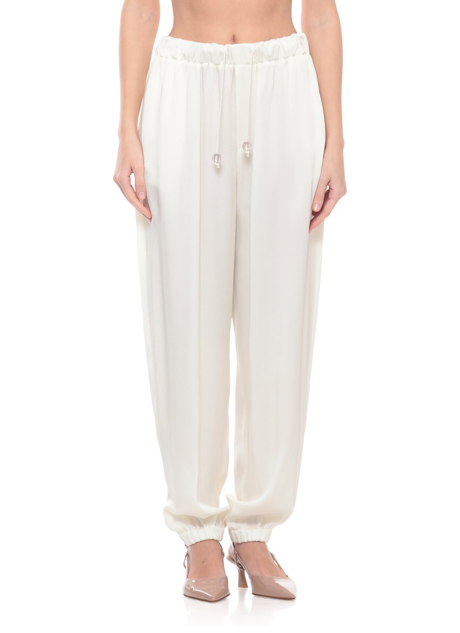 Fabiana Filippi Ivory Drawstring Viscose Straight-Leg Pants Wit