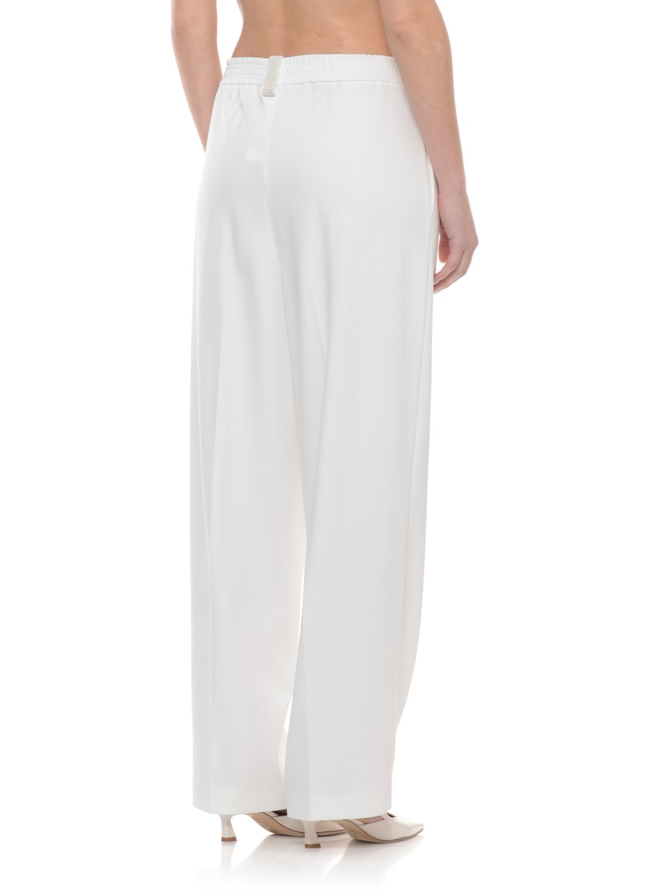 Fabiana Filippi White Lightpoint Detail Viscose Pants Wit