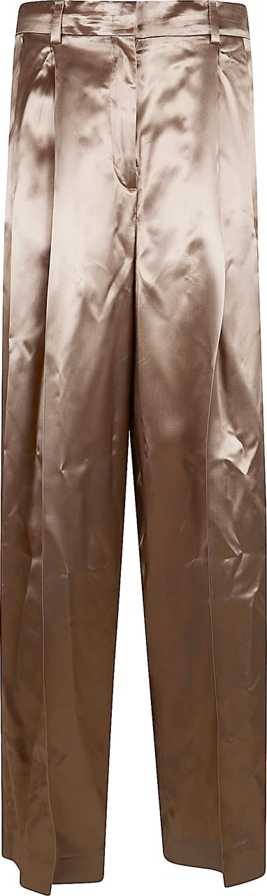 Fabiana Filippi Straight-Fit Satin-Finish Trousers Grijs
