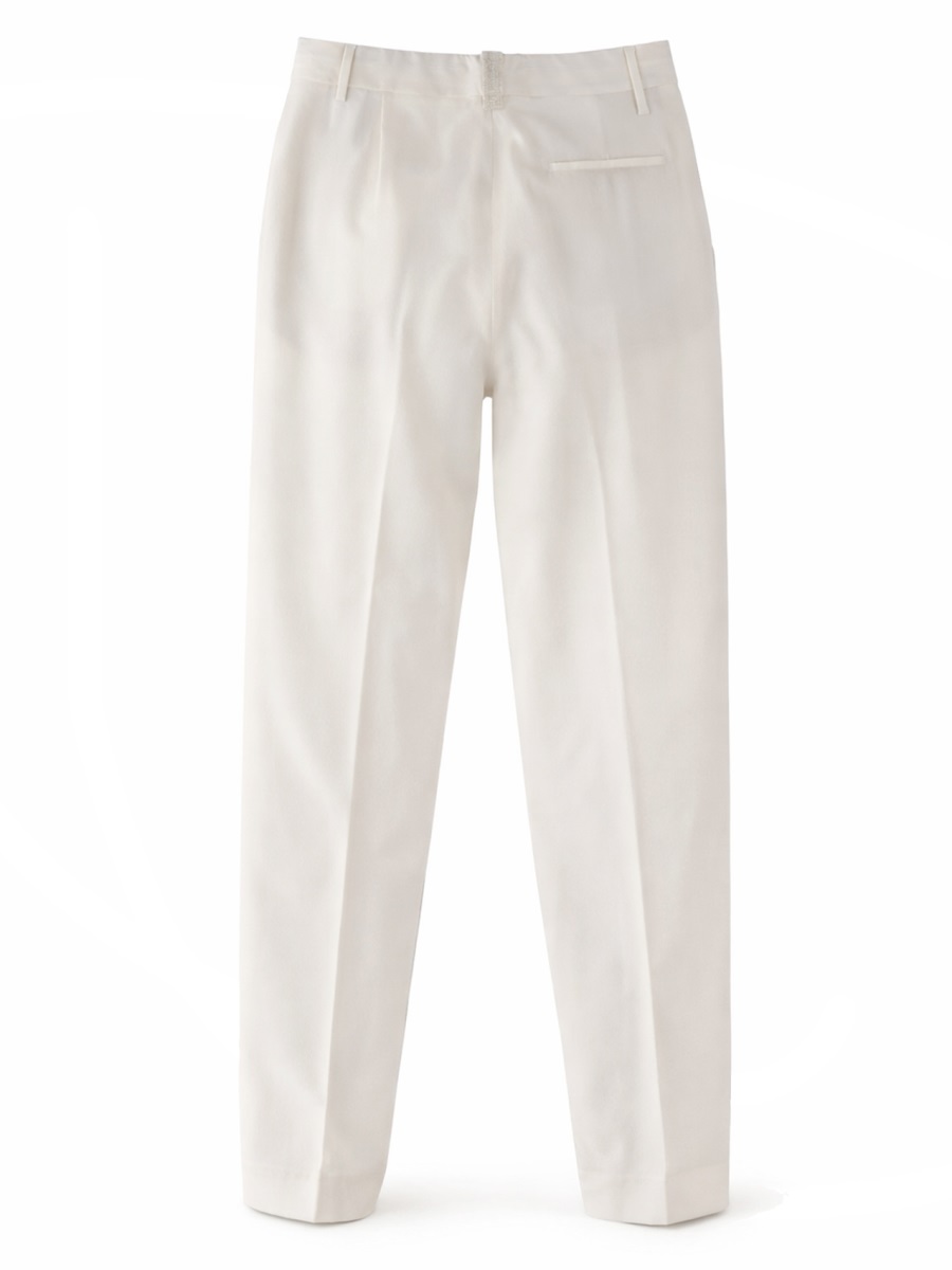 Fabiana Filippi Neutrals High-Waisted Front Pleats Wool Pants Grijs