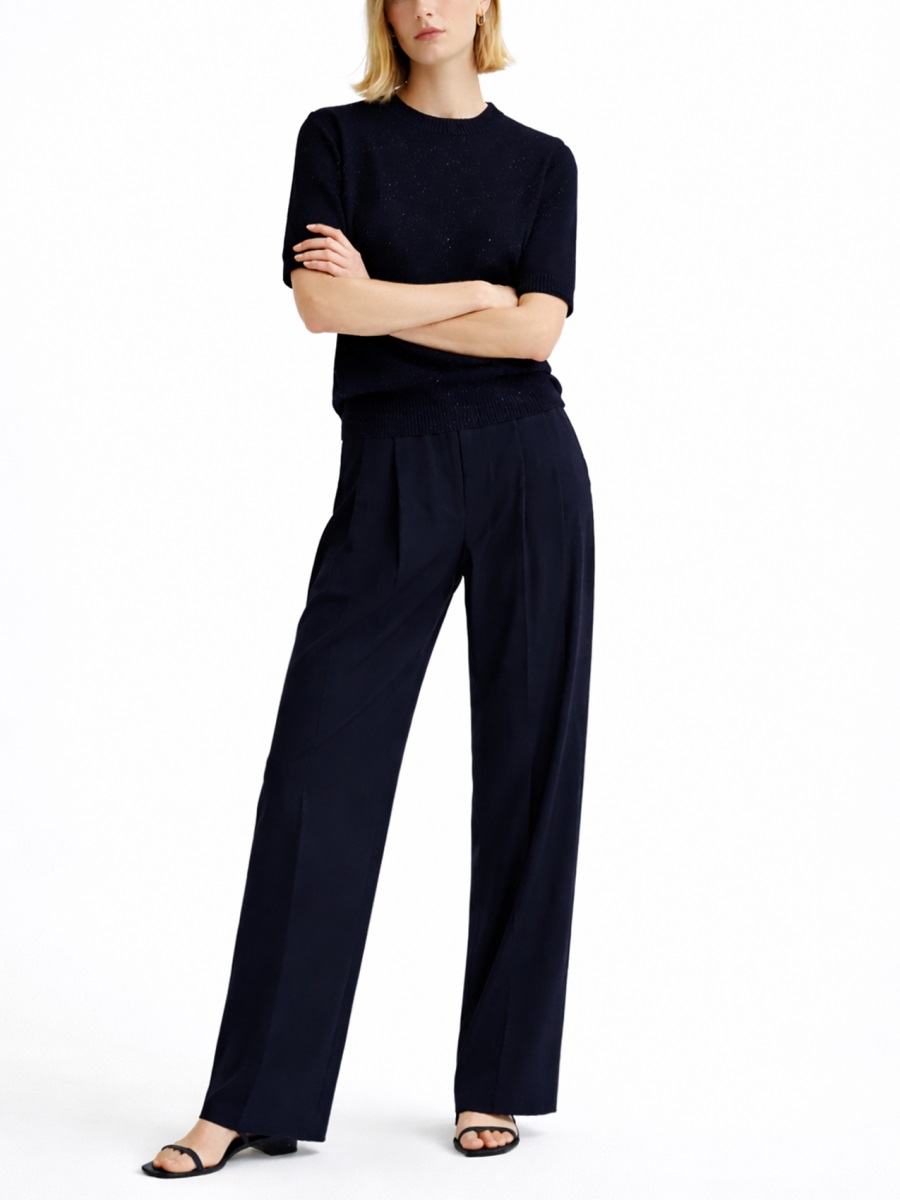 Fabiana Filippi Neutral Tailored Straight-Leg Wool-Blend Pants Zwart