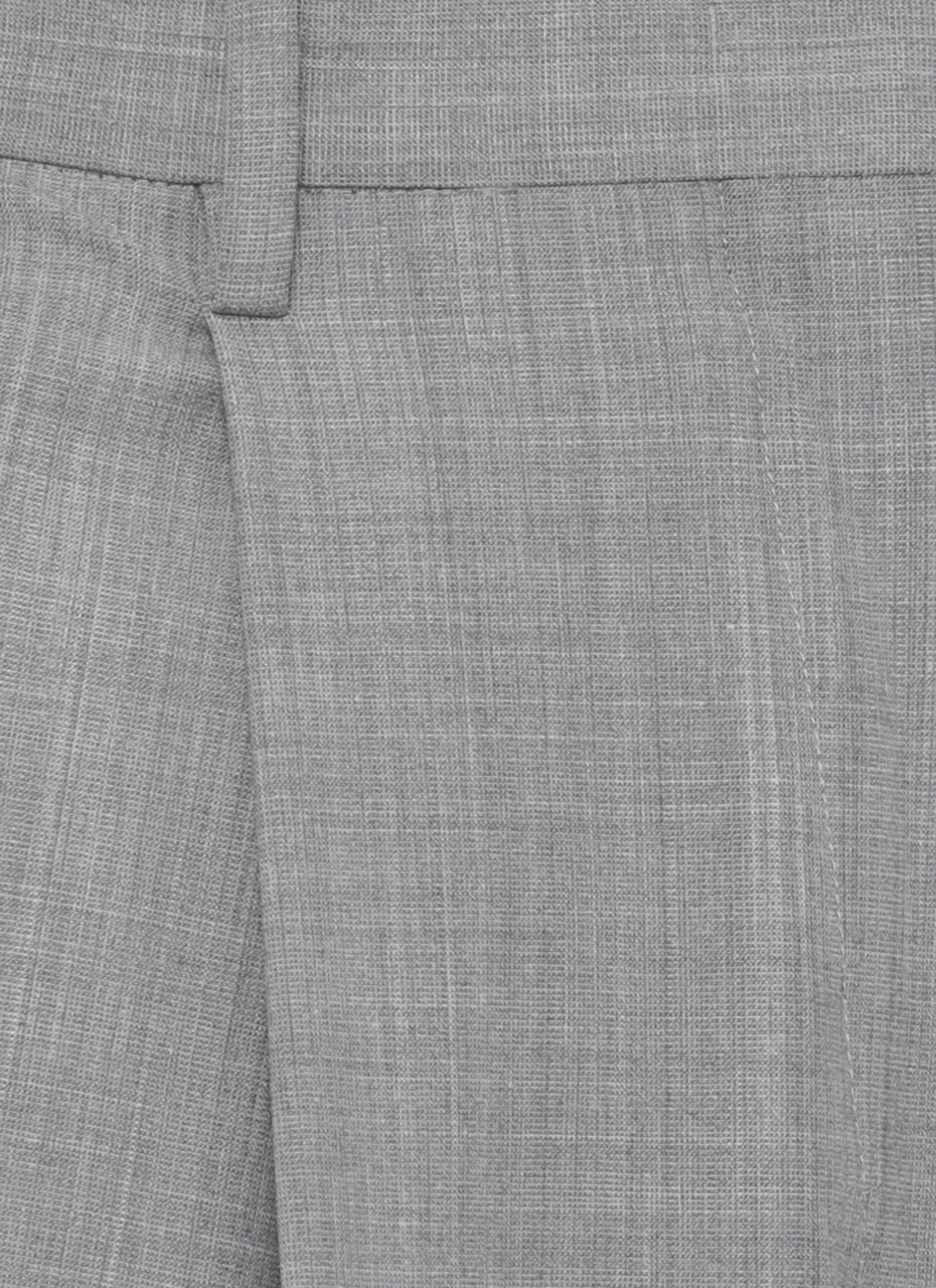 Fabiana Filippi Grey Lightpoint Detail Wool Pants Grijs