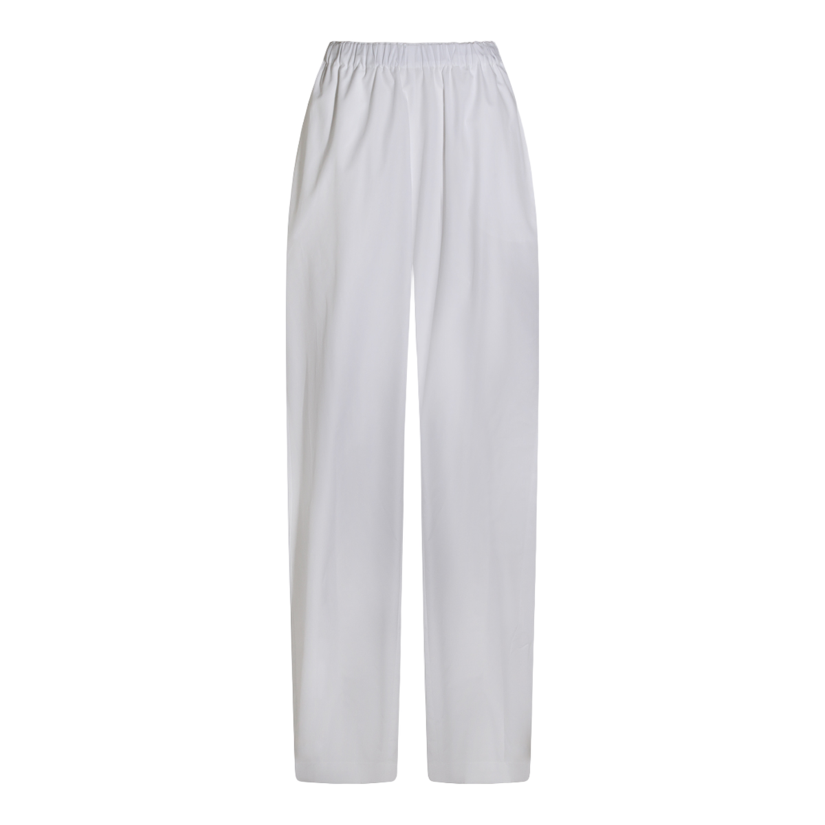 Fabiana Filippi Relaxed White Trousers with Elastic Waistband Wit