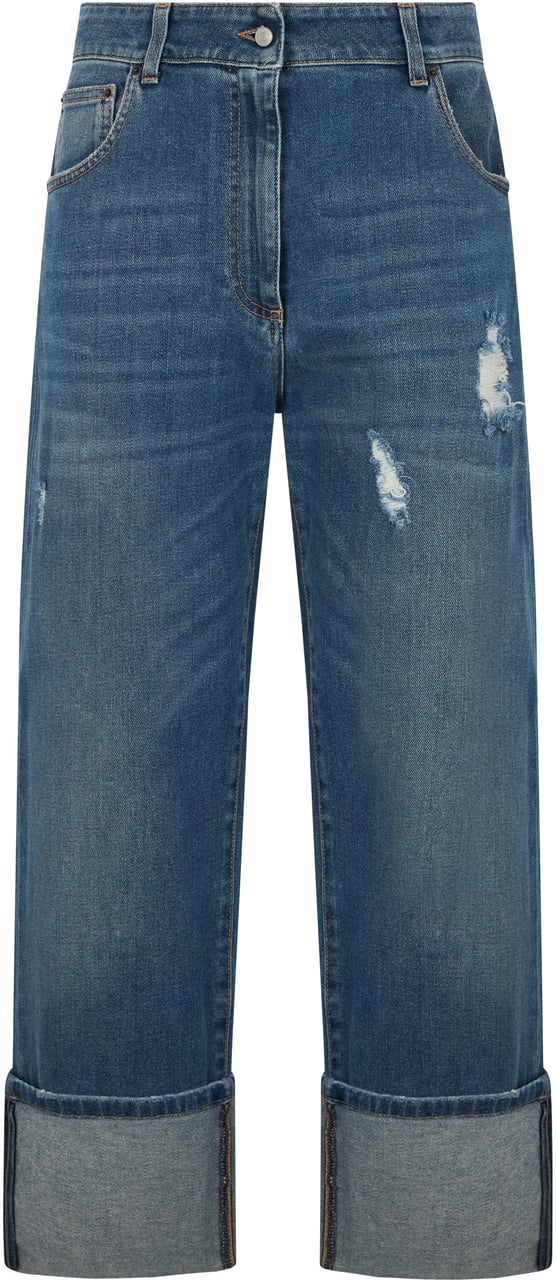 Fabiana Filippi Dark blue denim vintage jeans, casual and versatile. Blauw