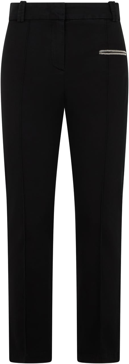 Fabiana Filippi Black long pants, minimal and chic. Zwart