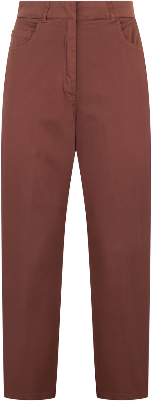 Fabiana Filippi Trousers in a warm shade of brown, minimal and versatile. Bruin