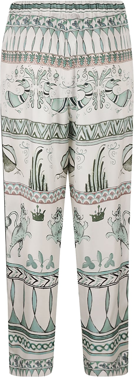Fabiana Filippi Artistic Trousers With Unique Print Grijs