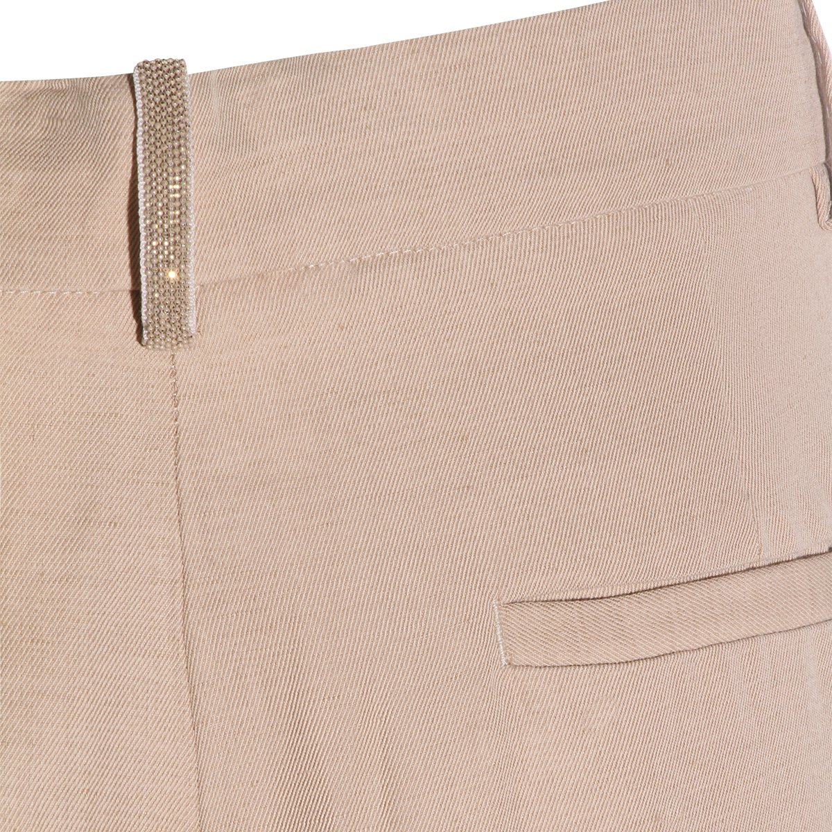 Fabiana Filippi High-Waisted Beige Shorts With Pleated Detailing Neutraal