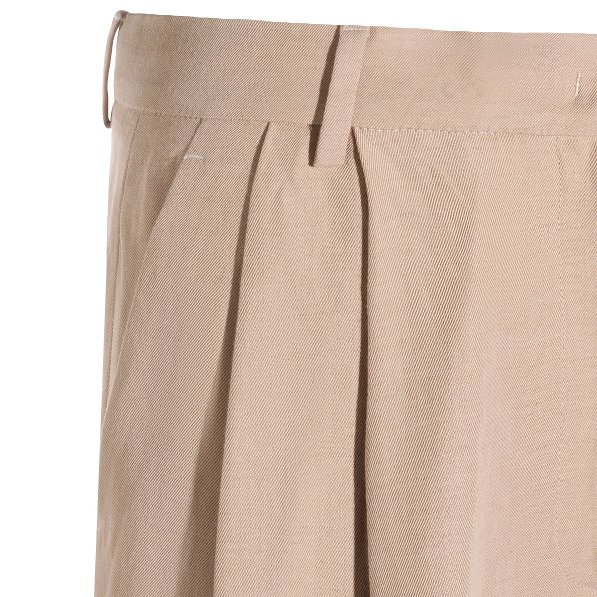 Fabiana Filippi High-Waisted Beige Shorts With Pleated Detailing Neutraal