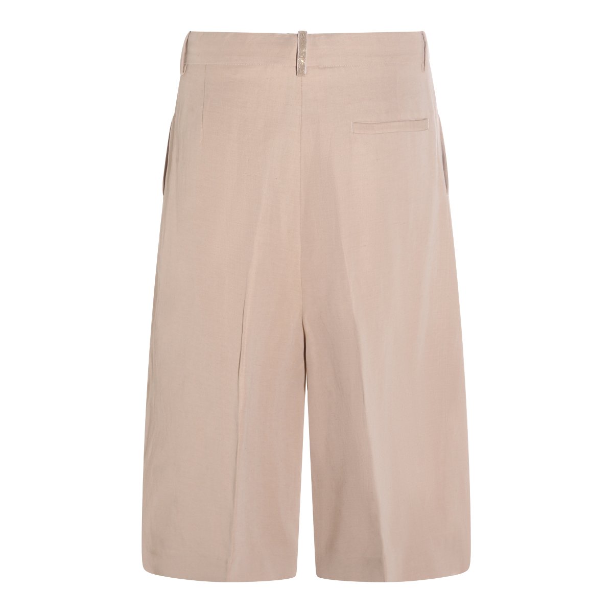 Fabiana Filippi High-Waisted Beige Shorts With Pleated Detailing Neutraal