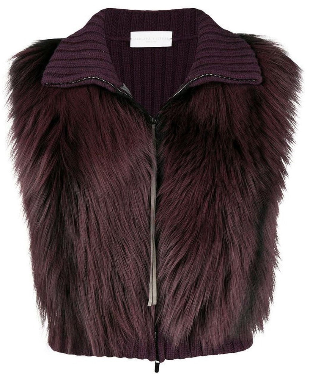 Fabiana Filippi Fabiana Filippi Fox Fur Knitted Vest Jacket Rood