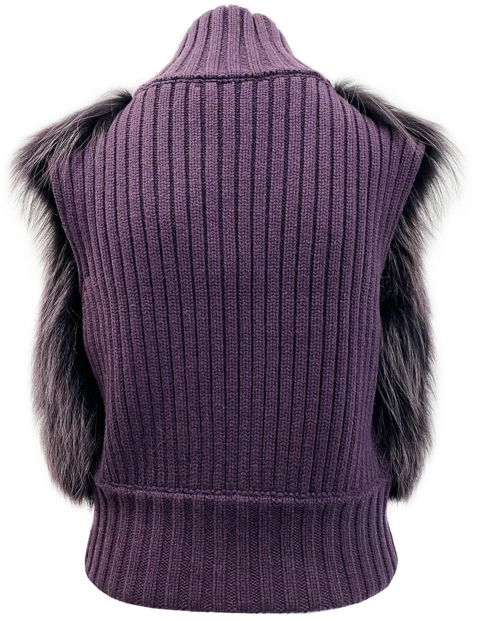 Fabiana Filippi Fabiana Filippi Fox Fur Knitted Vest Jacket Rood