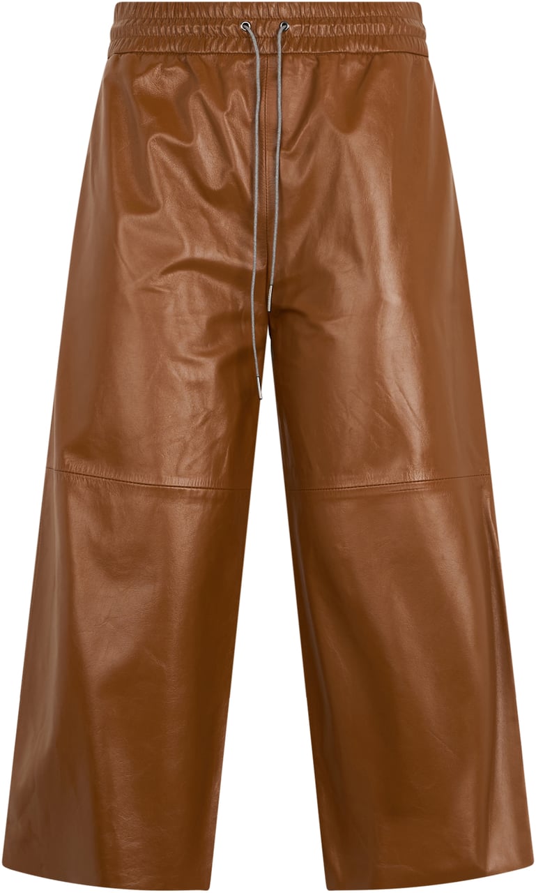 Fabiana Filippi Leather pants with a loose fit. Neutraal