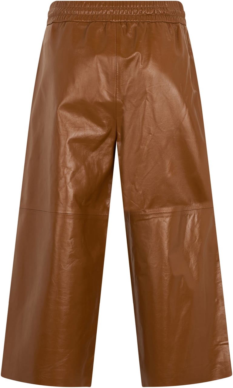 Fabiana Filippi Leather pants with a loose fit. Neutraal